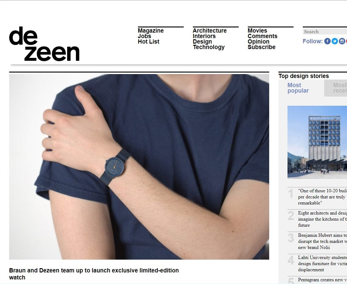 Braun and Dezeen team up to launch exclusive limited-edition watch
