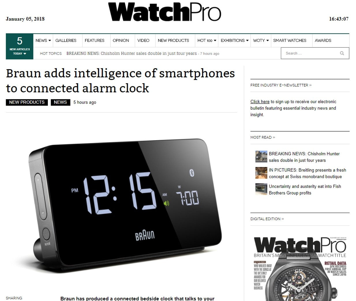 Braun adds intelligence of smartphones to connected BNC020 alarm clock