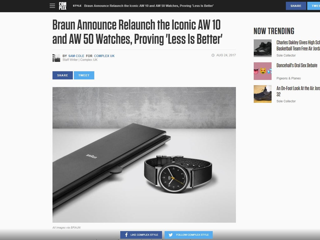Braun Announce Relaunch of the Iconic AW 10 and AW 50 Watches, Proving ...