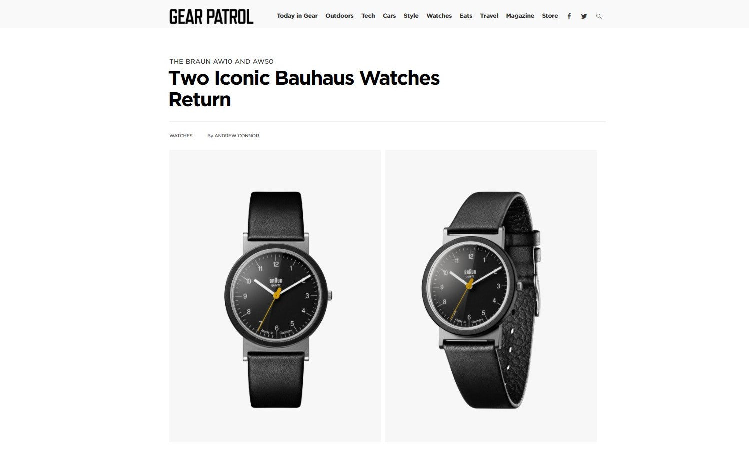 The Braun AW10 and AW50 Two Iconic Bauhaus Watches Return