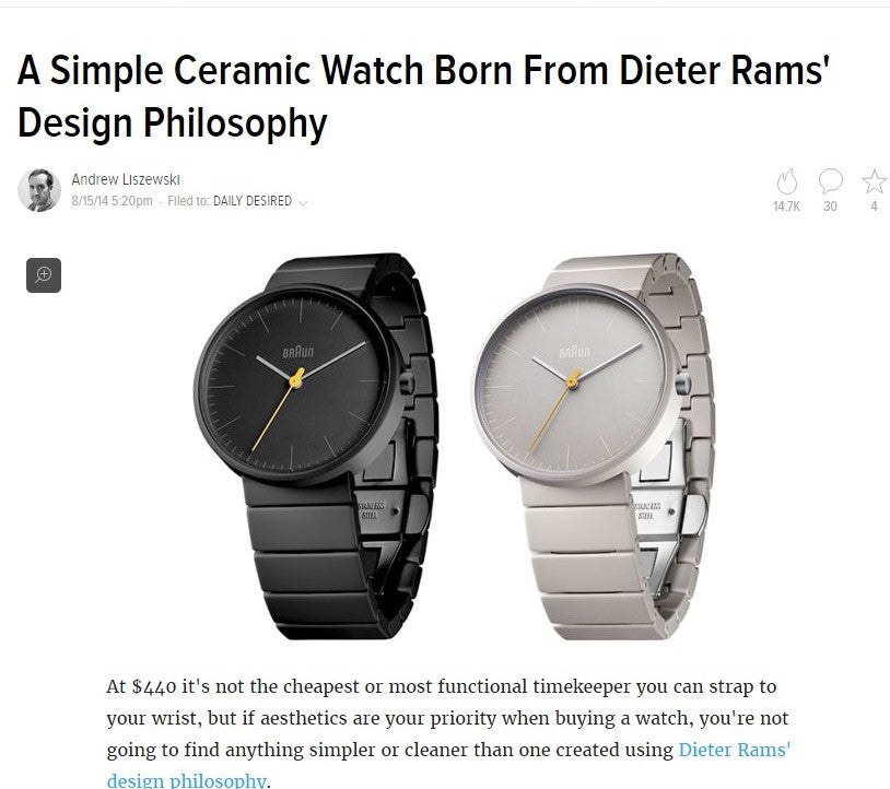 Braun Ceramic Watch by Dieter Rams