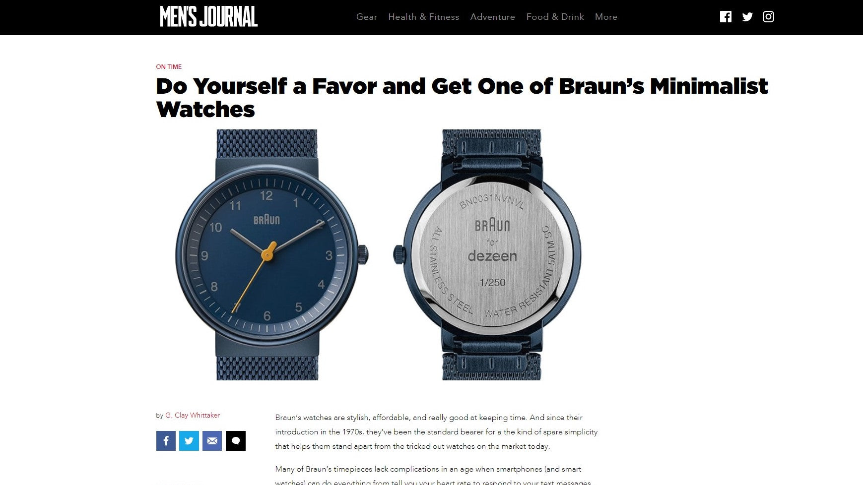 Get one of Braun's minimalist watches
