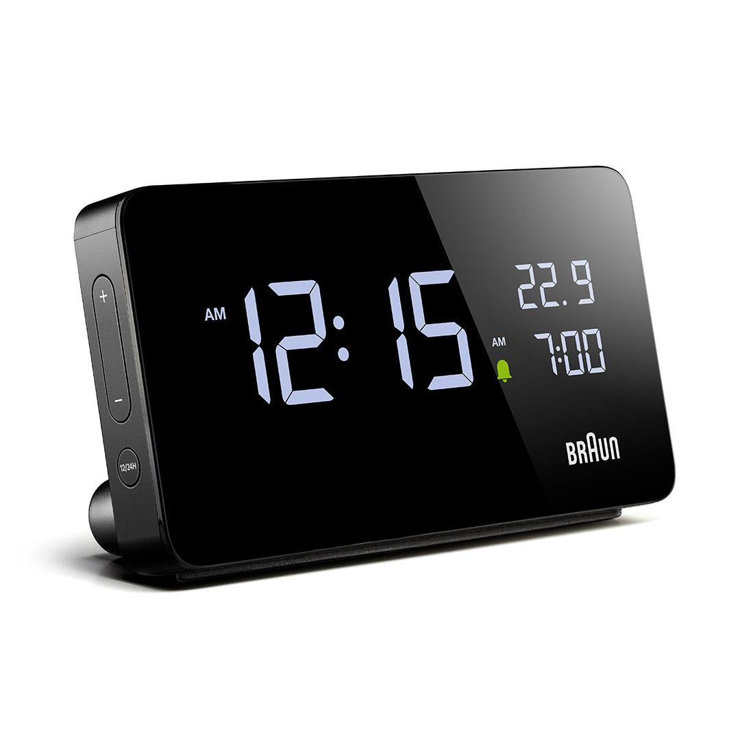 BC20 Braun digital rectangular alarm clock - black – Braun Clocks & Watches