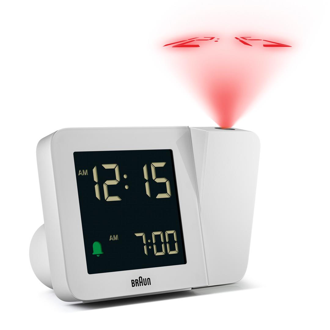 BRAUN / ブラウン Projection alarm clock BC15 BC15 Braun digital projection alarm clock - white – Braun Clocks