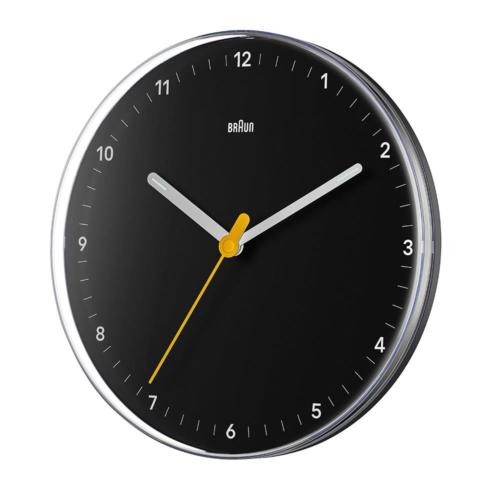 BC26 Braun analogue wall clock black – Braun Clocks Watches
