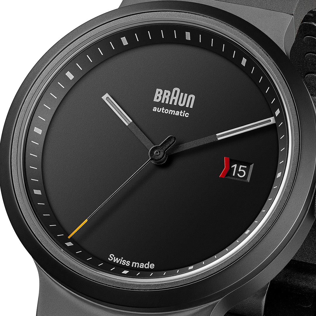 BN0279 Braun Swiss made automatic watch black dial and black
