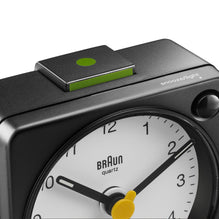 BC02X Braun Classic Analogue Travel Alarm Clock - Black/White – Braun Clocks