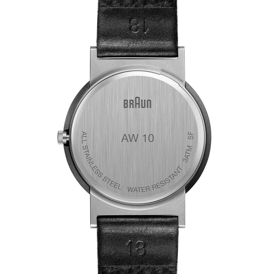 AW10 Braun classic watch - black dial and black leather strap – Braun ...