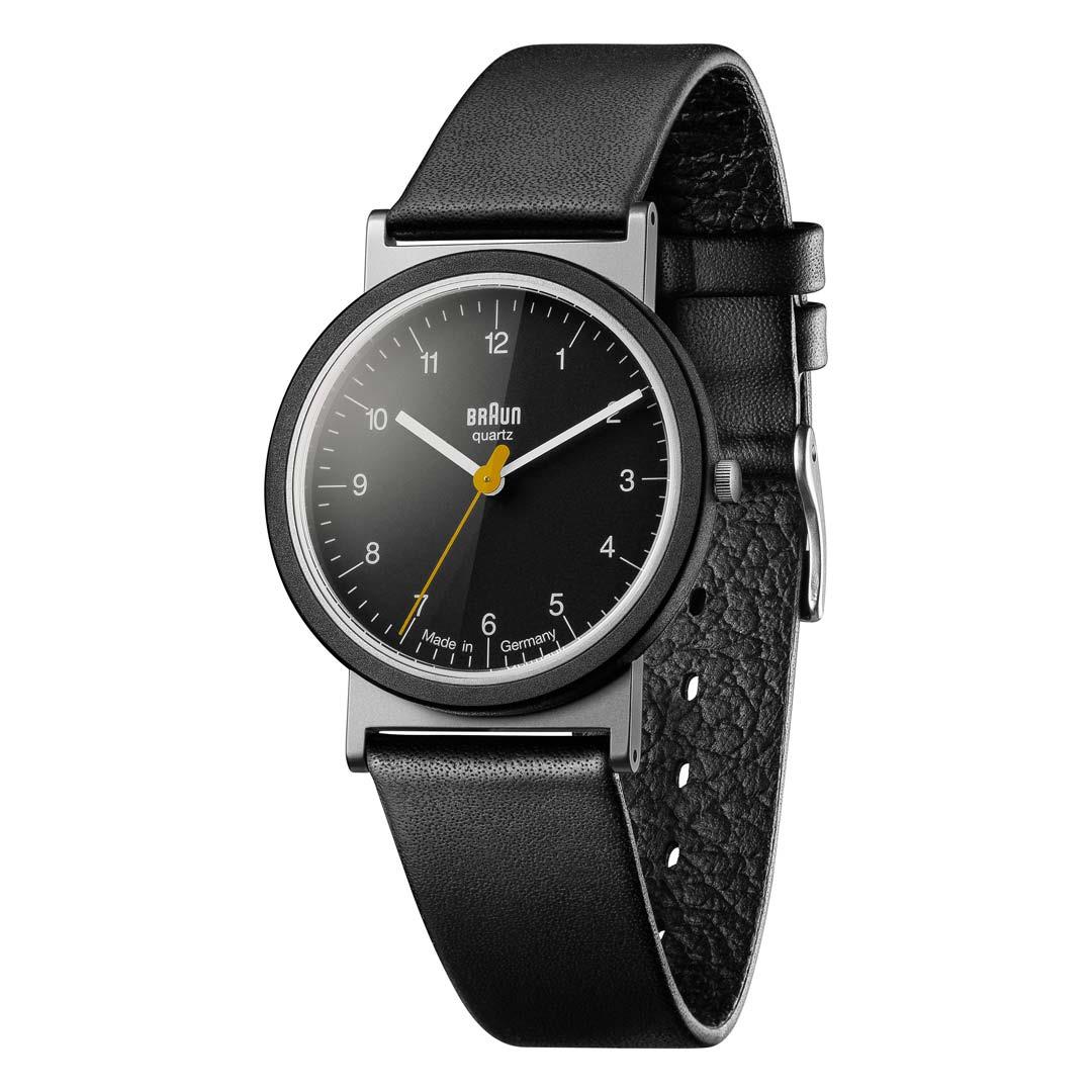 AW10 Braun classic watch - black dial and black leather strap – Braun ...