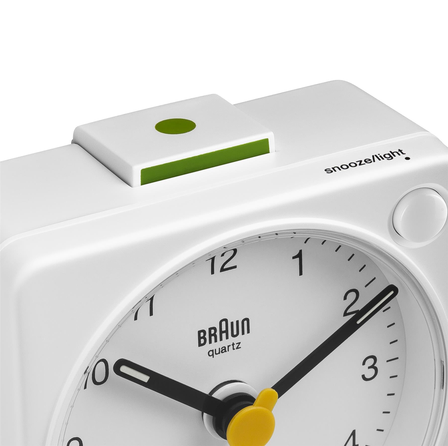 BC02X Braun classic analogue travel alarm clock white Braun Clocks