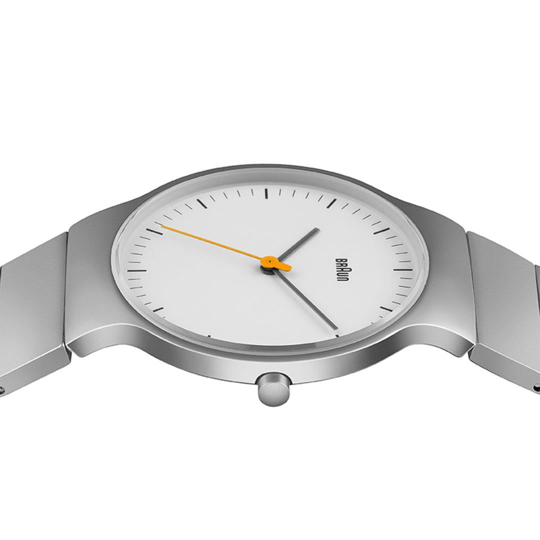 Braun Gents BN0211 Classic Slim Watch - White Dial and Stainless